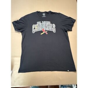 47‎ Brand St. Louis Cardinals Short Sleeve T-shirt Adult Size XL Black Camo MLB
